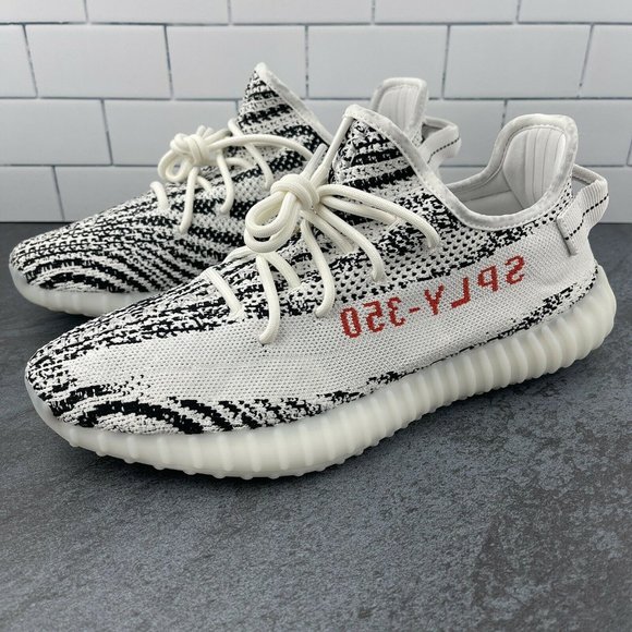 Adidas Yeezy Boost 350 v2 Zebra Size 11 Mens White Core Black Red Retro YZY SPLY - Picture 3 of 12